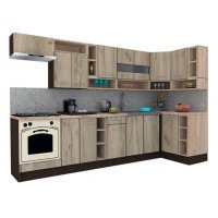 Bucatarie de Colt COSSY NEW DR. 120-320, Wenge / Decor K002